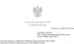 List Prezydenta RP do policjantek i policjantów z okazji ich święta